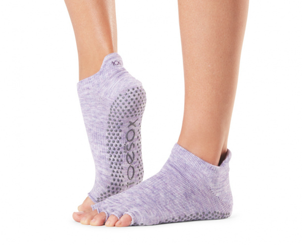 Ponožky na jógu bezprsté nízké Heather Purple