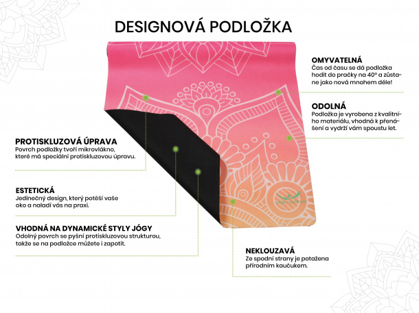 Designová podložka na jógu Rose