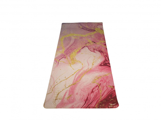 Yogacentrum PU podložka na jógu Pink Marbled