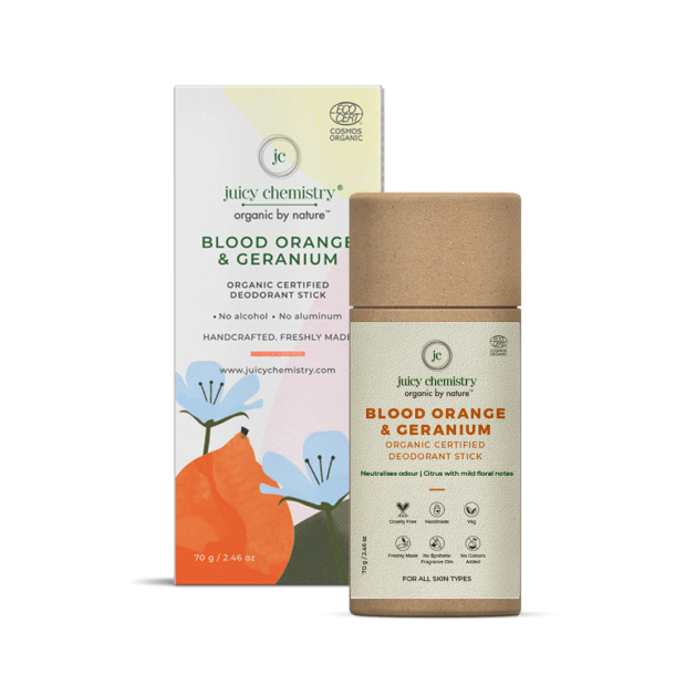 Bio deodorant v tyčince Pomeranč & Pelargonie 
