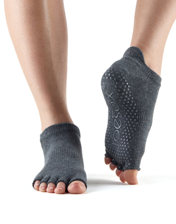 Ponožky na jógu bezprsté nízké Charcoal 