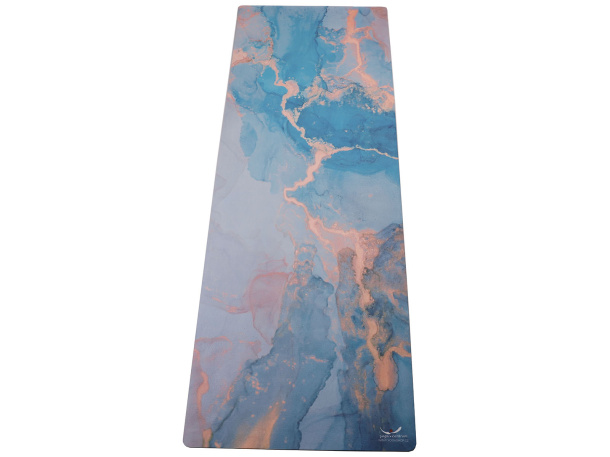 Cestovní designová podložka na jógu Blue Marbled