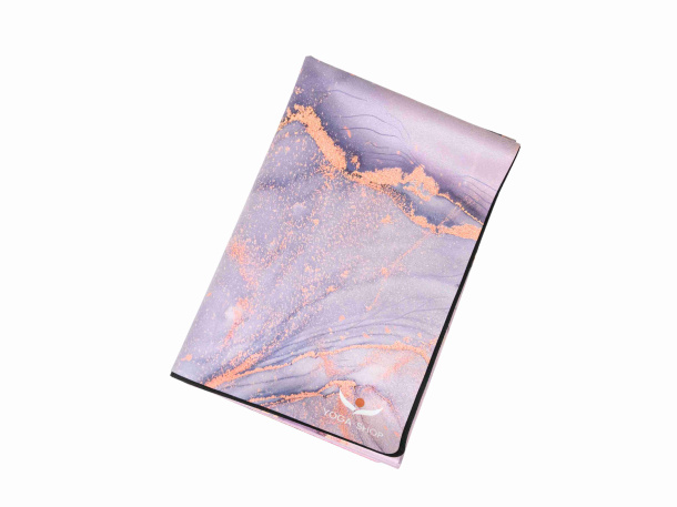 Cestovní designová podložka na jógu Purple Marbled