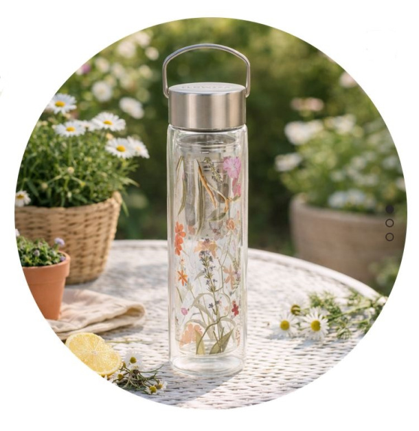 Skleněná láhev na pití Flowtea Mira