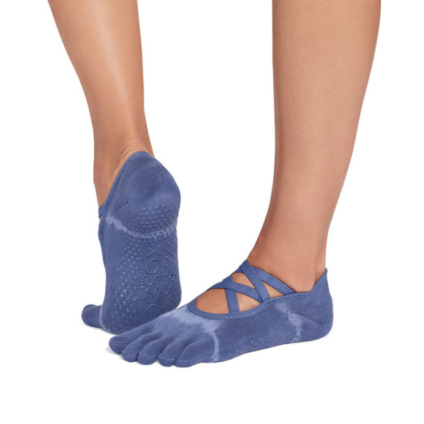 Ponožky na jógu Ultra.F.K.Elle Soft Blue Tie Dye Stripe
