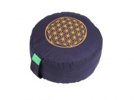Meditační polštář Flower of life tmavě modrý