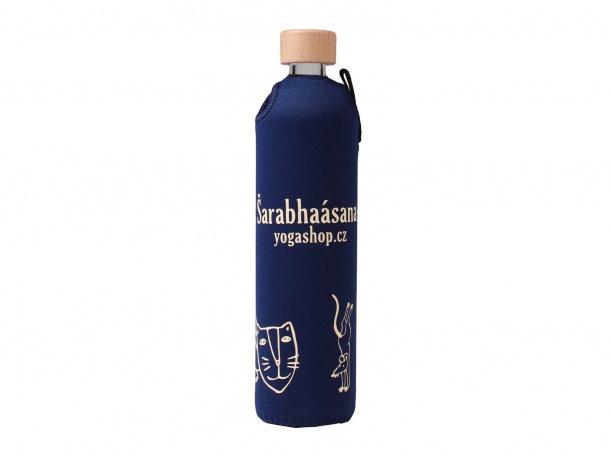 Skleněná lahev Šarabhaásana navy