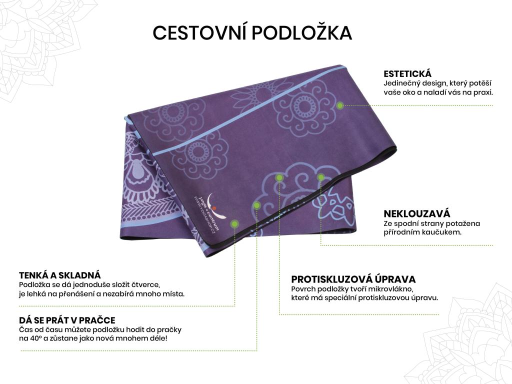 Cestovní designová podložka na jógu Mandala