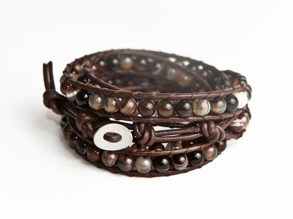 Náramek žlutohnědý achát