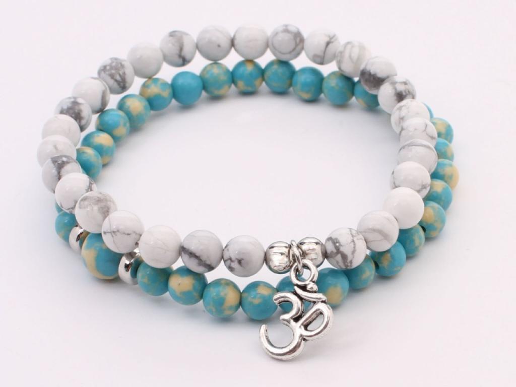 Sada náramků jaspis a howlite